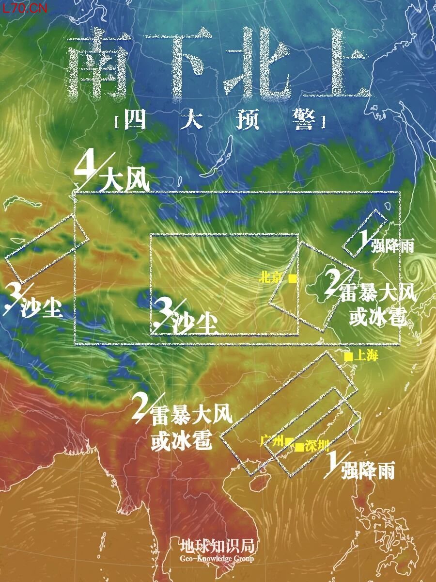 南北天气乱成一锅粥,四种预警一起来了