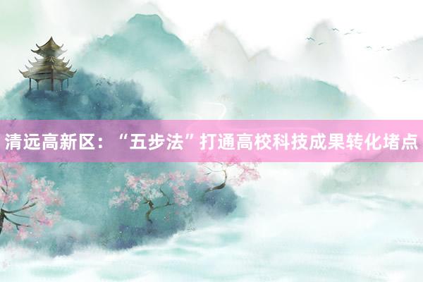 清远高新区:“五步法”打通高校科技成果转化堵点