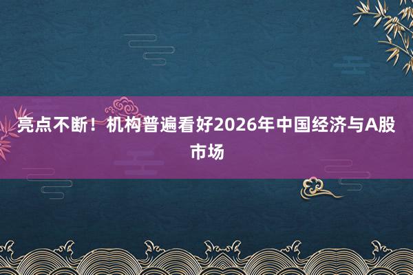 亮点不断！机构普遍看好2026年中国经济与A股市场