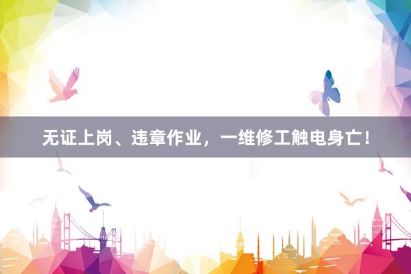 无证上岗、违章作业，一维修工触电身亡！
