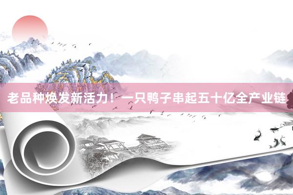 老品种焕发新活力！一只鸭子串起五十亿全产业链
