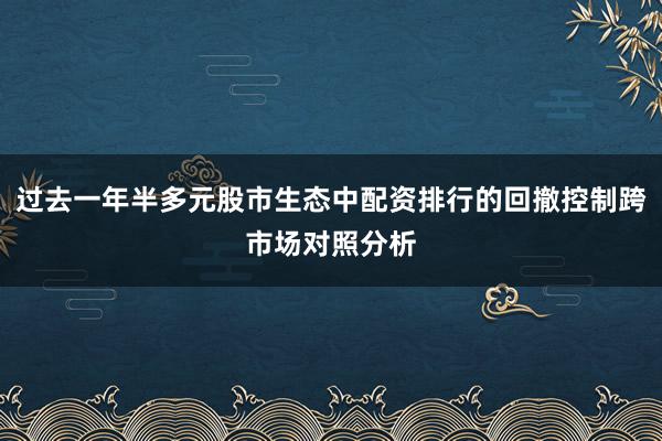 过去一年半多元股市生态中配资排行的回撤控制跨市场对照分析