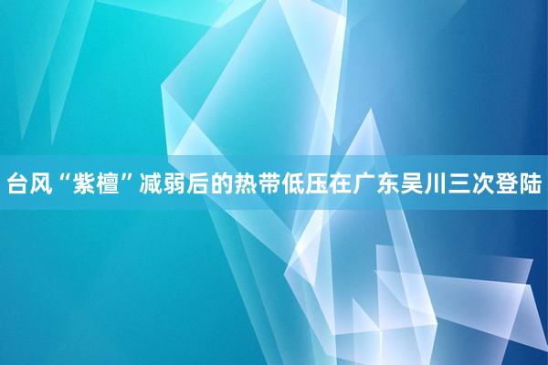 台风“紫檀”减弱后的热带低压在广东吴川三次登陆