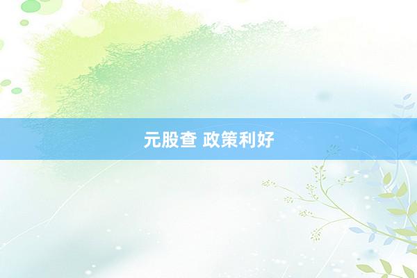 元股查 政策利好