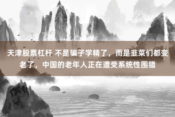 天津股票杠杆 不是骗子学精了，而是韭菜们都变老了，中国的老年人正在遭受系统性围猎