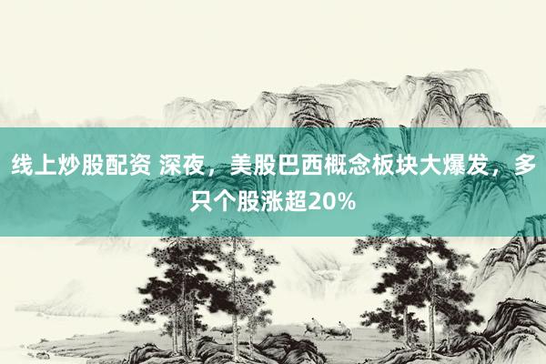 线上炒股配资 深夜，美股巴西概念板块大爆发，多只个股涨超20%